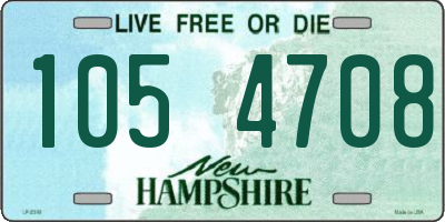 NH license plate 1054708