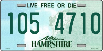 NH license plate 1054710