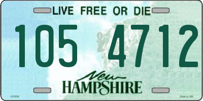 NH license plate 1054712