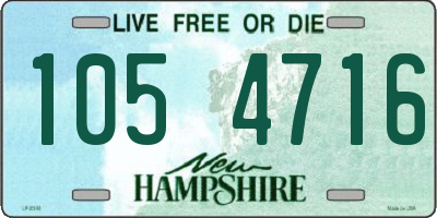 NH license plate 1054716
