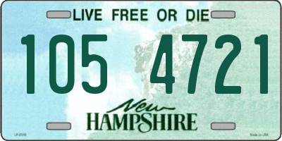 NH license plate 1054721