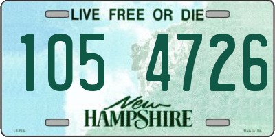 NH license plate 1054726