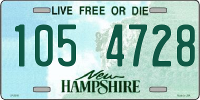 NH license plate 1054728