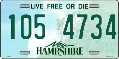 NH license plate 1054734
