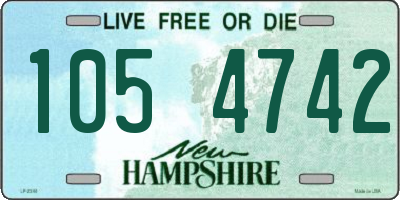 NH license plate 1054742