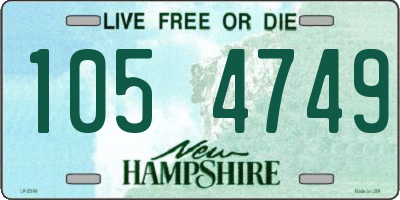 NH license plate 1054749