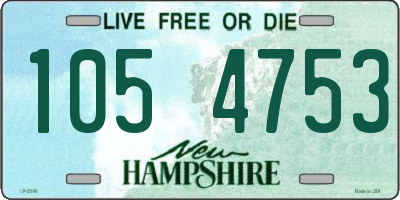 NH license plate 1054753