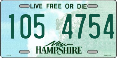 NH license plate 1054754