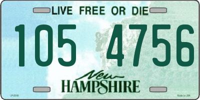 NH license plate 1054756