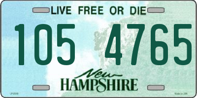 NH license plate 1054765