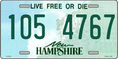 NH license plate 1054767