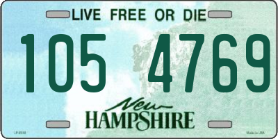 NH license plate 1054769