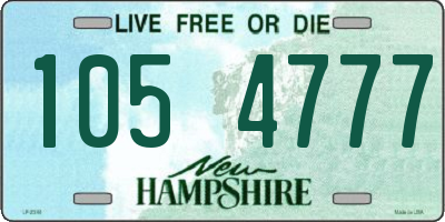 NH license plate 1054777