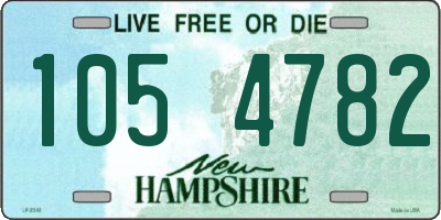 NH license plate 1054782