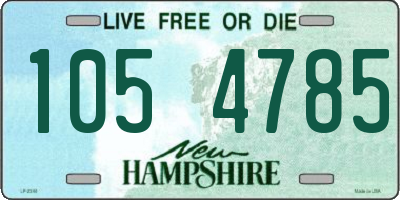 NH license plate 1054785