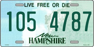 NH license plate 1054787