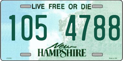 NH license plate 1054788