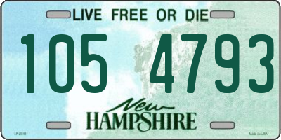 NH license plate 1054793