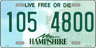 NH license plate 1054800