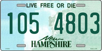 NH license plate 1054803