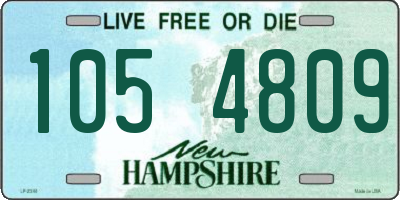 NH license plate 1054809