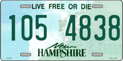 NH license plate 1054838