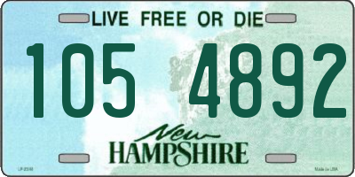 NH license plate 1054892