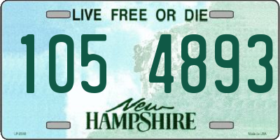 NH license plate 1054893