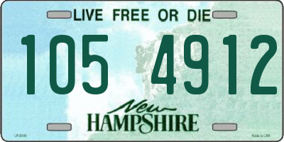 NH license plate 1054912