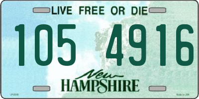 NH license plate 1054916