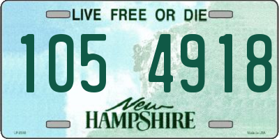 NH license plate 1054918