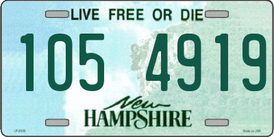 NH license plate 1054919