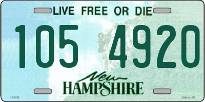 NH license plate 1054920
