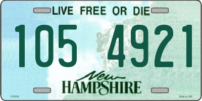 NH license plate 1054921