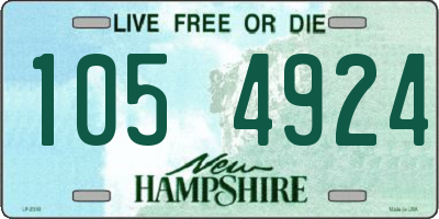 NH license plate 1054924