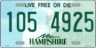 NH license plate 1054925