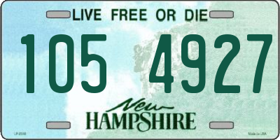 NH license plate 1054927