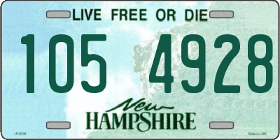 NH license plate 1054928