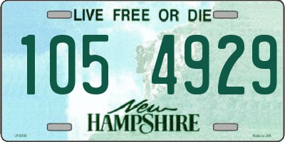 NH license plate 1054929