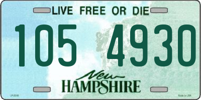 NH license plate 1054930