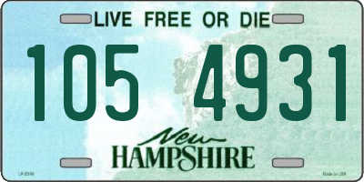 NH license plate 1054931