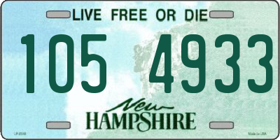 NH license plate 1054933