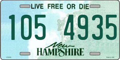 NH license plate 1054935