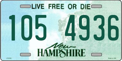NH license plate 1054936