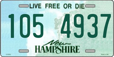 NH license plate 1054937