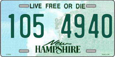 NH license plate 1054940