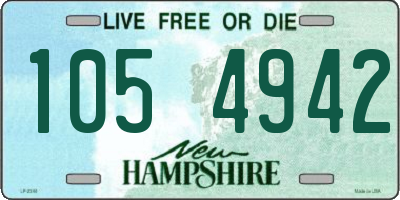 NH license plate 1054942