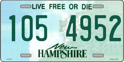 NH license plate 1054952