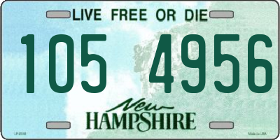 NH license plate 1054956