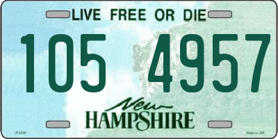 NH license plate 1054957
